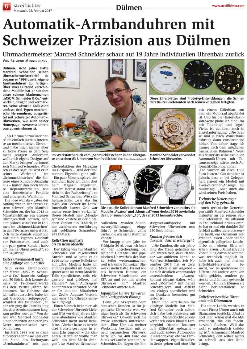 Automatik-Armbanduhren mit Schweizer Präzision aus Dülmen